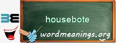 WordMeaning blackboard for housebote